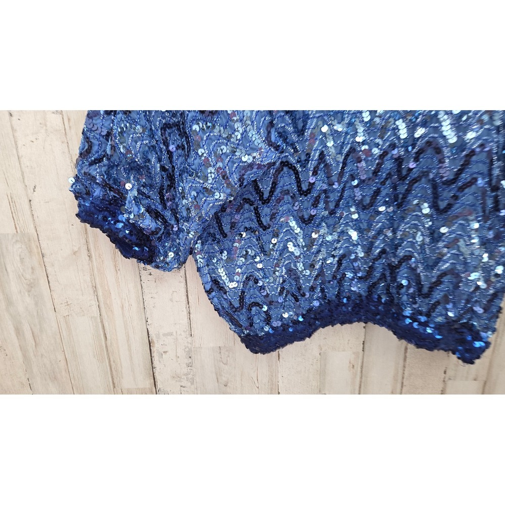 VTG Joy Stevens California S Sequin Bling Top Blouse Formal Occasion - Picture 5 of 9